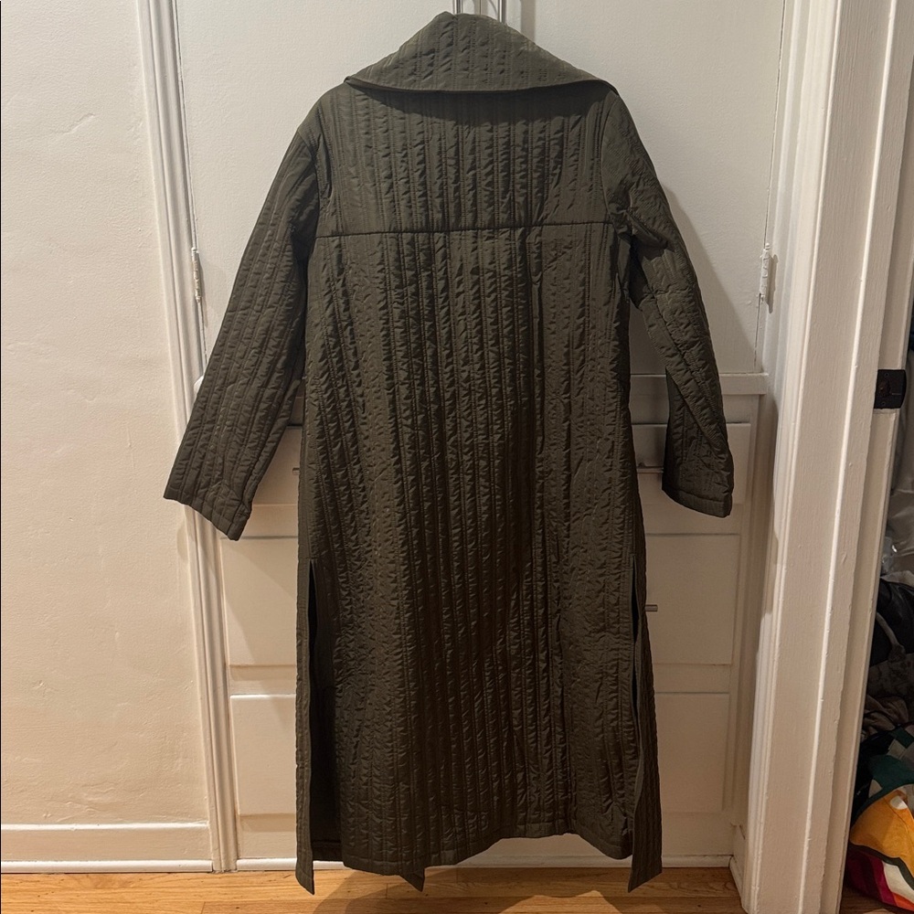 ALO Yoga Quilted Skyline Long Coat size xs/s olive green - Picture 10 of 10